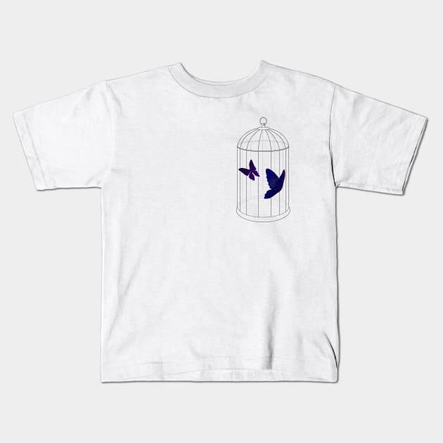 butterflies in a cage Kids T-Shirt by M-m